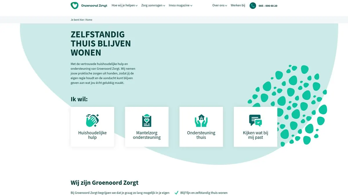 Website van Groenoord Zorgt