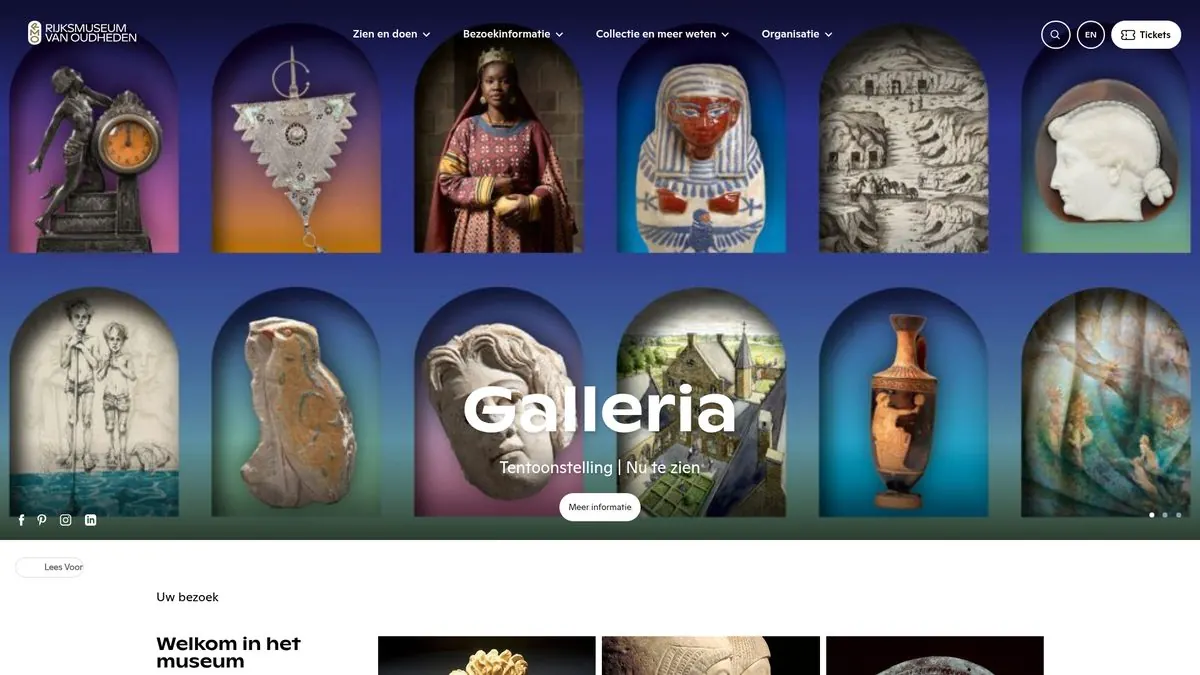 Website van Rijksmuseum van Oudheden