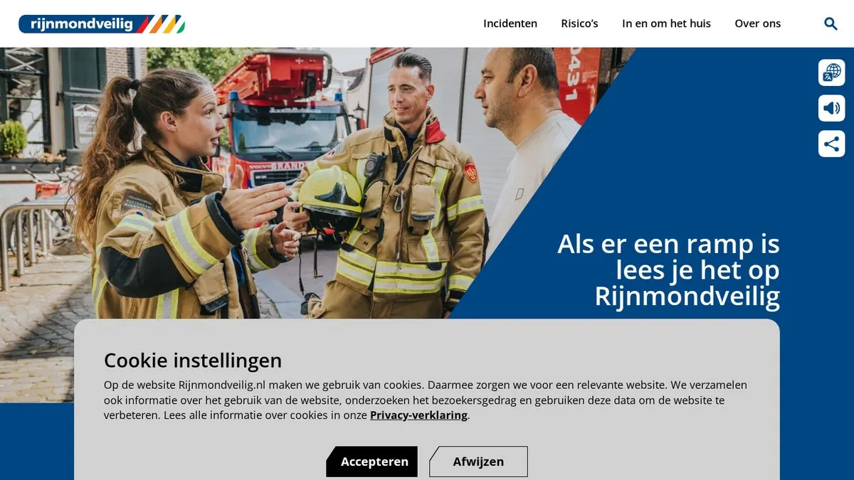 Website van Rijnmondveilig (VRR)